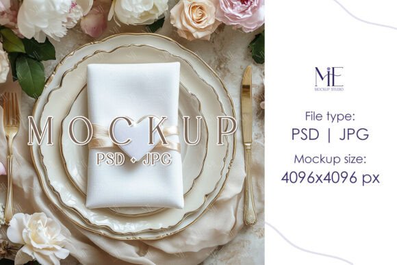 Cocktail Napkin Mockup,Textile Mock-up