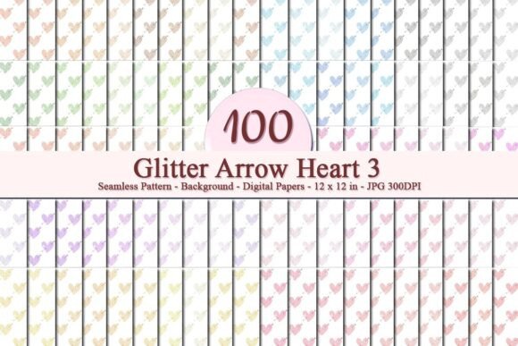 Glitter Arrow Heart 3 Seamless Pattern