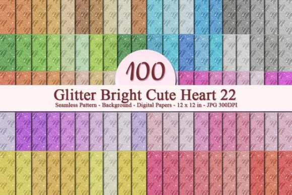 Glitter Bright Cute Heart 22 Pattern