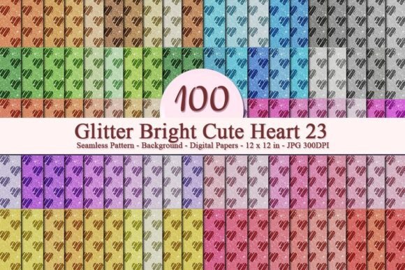 Glitter Bright Cute Heart 23 Pattern: A Versatile Digital Design for Creative Businesses