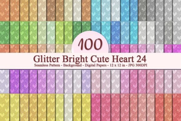 Glitter Bright Cute Heart 24 Pattern: A Versatile Digital Design for Creative Projects