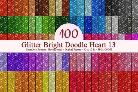 Glitter Bright Doodle Heart 13 Pattern: A Versatile Digital Asset for Modern Creatives
