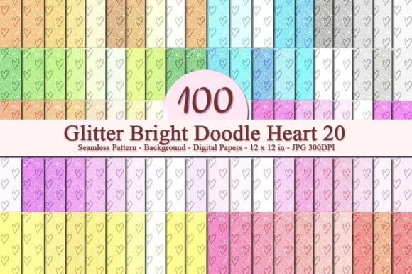 Glitter Bright Doodle Heart 20 Pattern: A Versatile Digital Design for Creative Projects