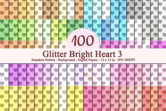 Glitter Bright Heart 3 Pattern