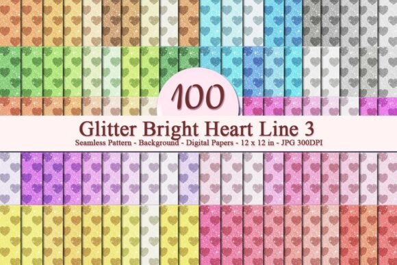Glitter Bright Heart Line 3 Pattern