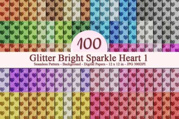 Glitter Bright Sparkle Heart 1 Pattern: A Luxurious Digital Design for Creative Projects