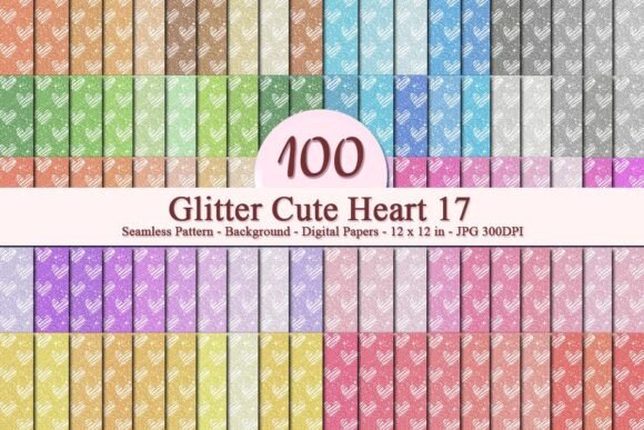 Glitter Cute Heart 17 Pattern