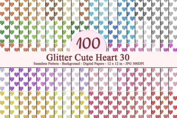 Glitter Cute Heart 30 Pattern: A Versatile Digital Design for Creative Projects