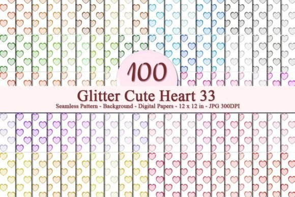 Glitter Cute Heart 33 Seamless Pattern: A Versatile Digital Design for Creative Projects
