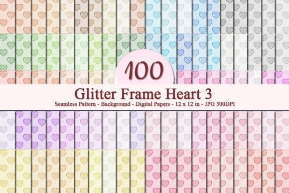 Glitter Frame Heart 3 Pattern