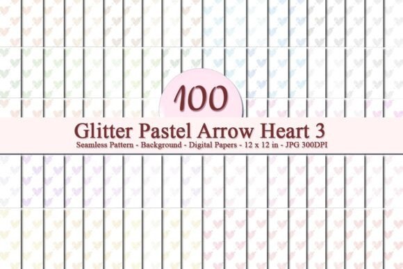 Glitter Pastel Arrow Heart 3 Pattern