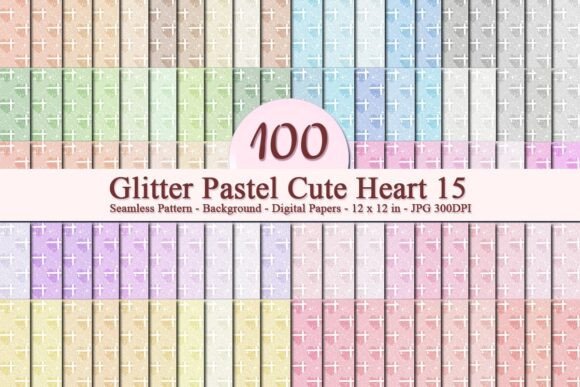 Glitter Pastel Cute Heart 15 Pattern: A Versatile Digital Design for Creative Projects