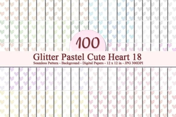 Glitter Pastel Cute Heart 18 Pattern