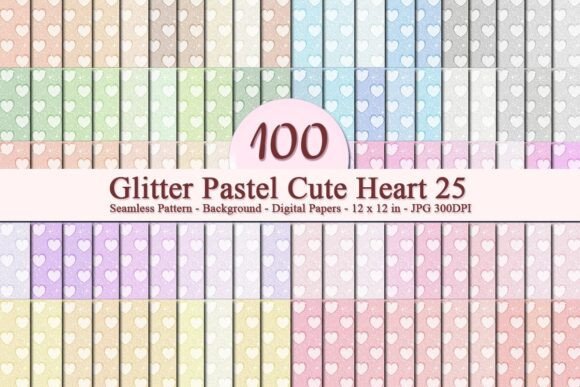 Glitter Pastel Cute Heart 25 Pattern: A Versatile Digital Design for Creative Projects