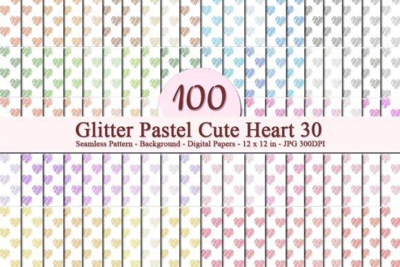 Glitter Pastel Cute Heart 30 Pattern: A Versatile Design for Creative and Commercial Use