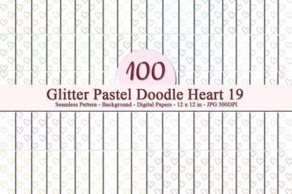 Glitter Pastel Doodle Heart 19 Pattern: A Luxurious Digital Paper for Creative Businesses