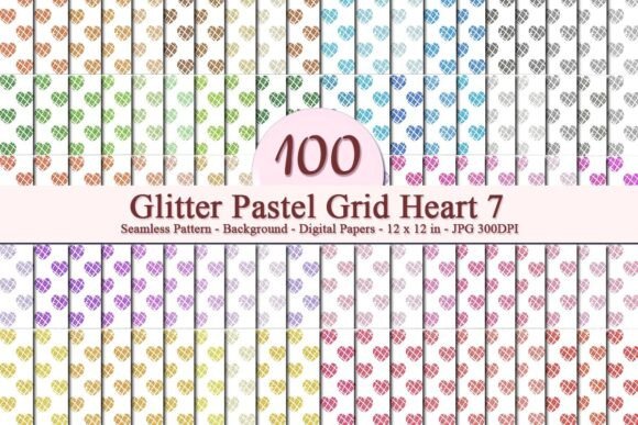 Glitter Pastel Grid Heart 7 Pattern: A Luxurious Digital Asset for Creative Businesses