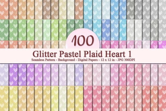Glitter Pastel Plaid Heart 1 Pattern: A Versatile Digital Design for Creative Businesses