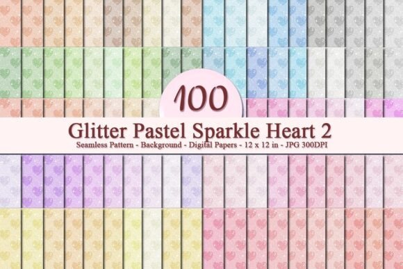 Glitter Pastel Sparkle Heart 2 Pattern: A Versatile Digital Design for Creative and Commercial Use