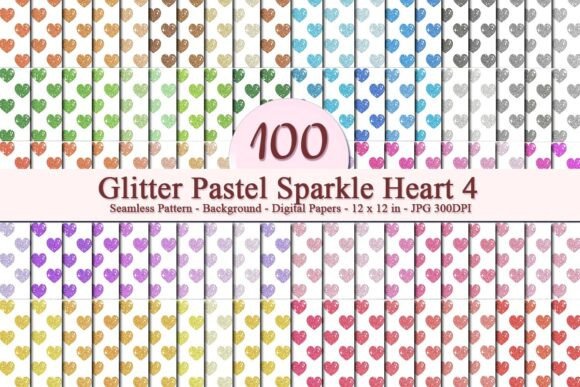Glitter Pastel Sparkle Heart 4 Pattern: A Versatile Digital Design for Creative Businesses