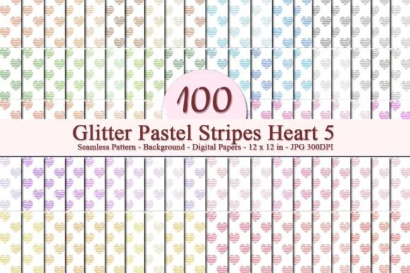 Glitter Pastel Stripes Heart 5 Pattern: A Versatile Digital Design for Creative Businesses