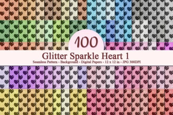 Glitter Sparkle Heart 1 Pattern: A Versatile Digital Design for Every Creative Need