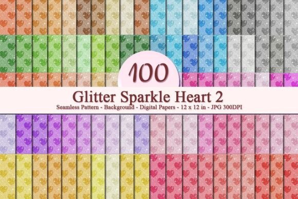 Glitter Sparkle Heart 2 Pattern: A Versatile Digital Design for Creative Businesses