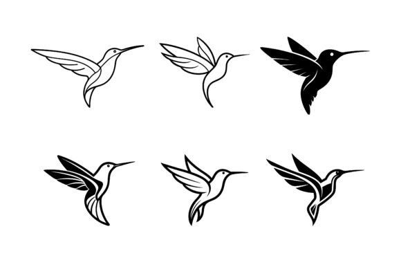 Hummingbird Silhouette Vector Bundle: A Versatile Design Solution for Creative Projects