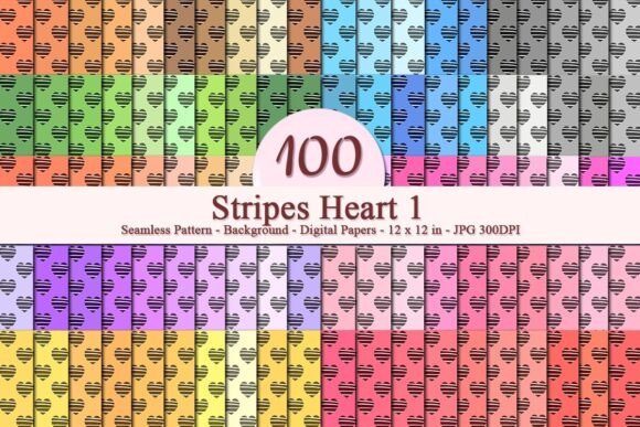 Stripes Heart 1 Seamless Pattern: A Versatile Design for Creative Projects