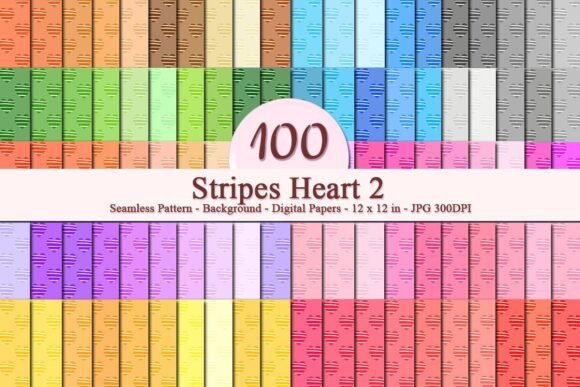 Stripes Heart 2 Seamless Pattern