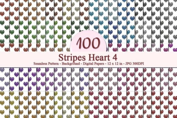 Stripes Heart 4 Seamless Pattern: A Versatile Digital Design for Creative Projects