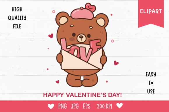 Valentine Clip Art Cute Teddy Bear Love2