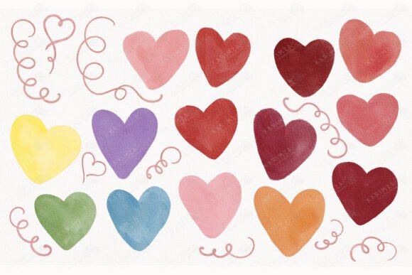 Watercolor Heart Clipart, Hearts Clipart: A Creative Treasure for Every Project